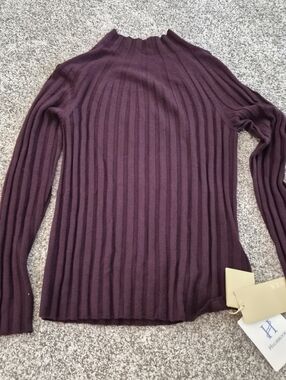 Ports 1961 100% Wool Ribbed Mock Neck Long-Sleeve Sweater Size XS NWT